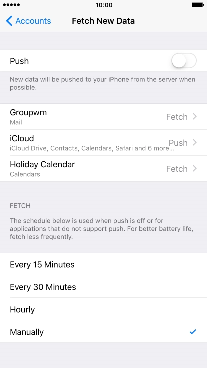 If you turn off the function, press the required setting.