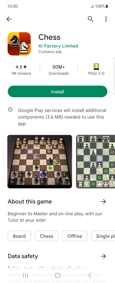 Press Install and follow the instructions on the screen to install the app.