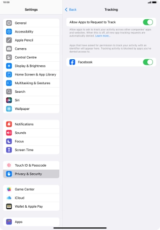 Press the indicator next to 
