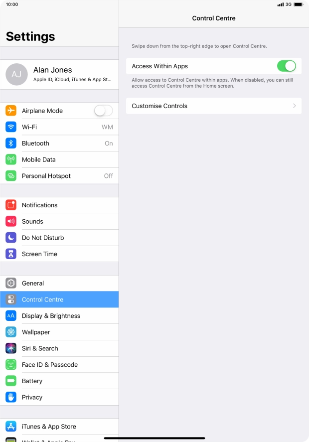 Press the indicator next to 