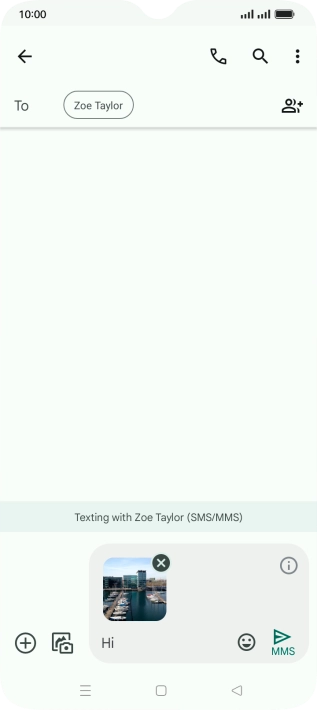 Press the send icon when you've finished your picture message.