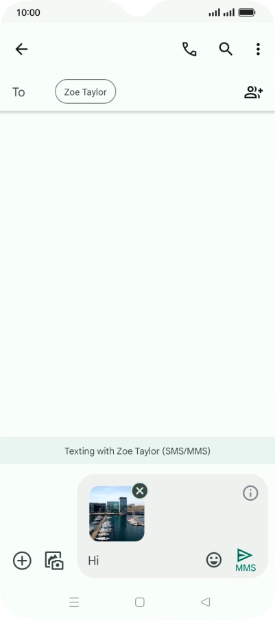 Press the send icon when you've finished your picture message.