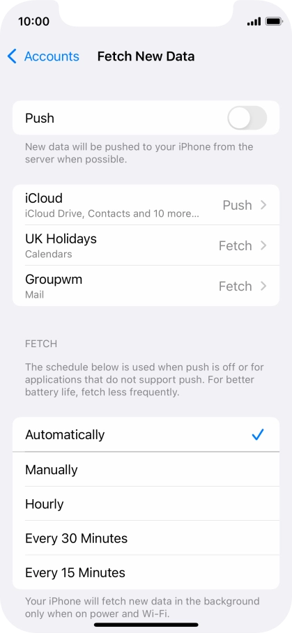 If you turn off the function, press the required setting.