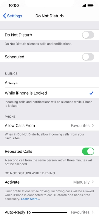 Press the indicator next to 