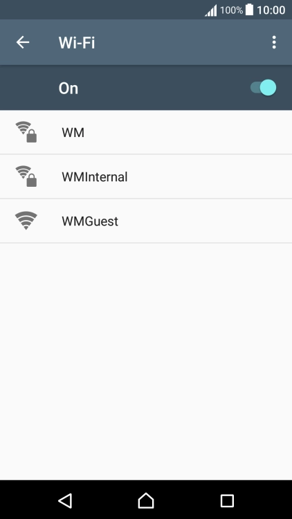 Press the required Wi-Fi network.