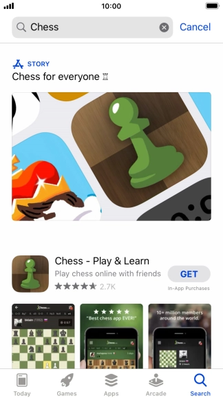 Press the required app.