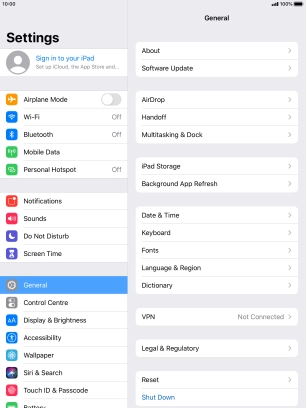 Press Sign in to your iPad.
