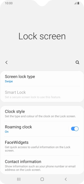 Press Screen lock type and key in the current phone lock code.