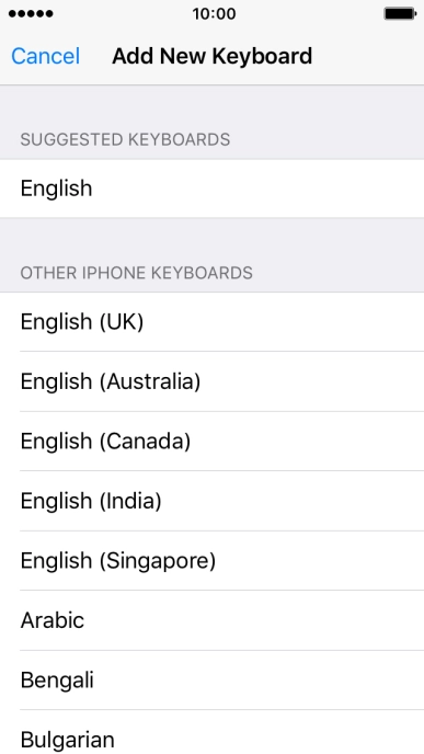 Press the required language to add it.