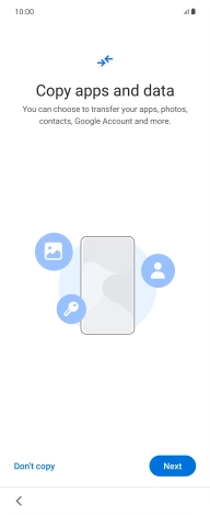 You can transfer the contents of another phone to your phone when it's activated for the first time and after a factory reset. When this screen is displayed, your phone is ready to transfer contents from another phone.