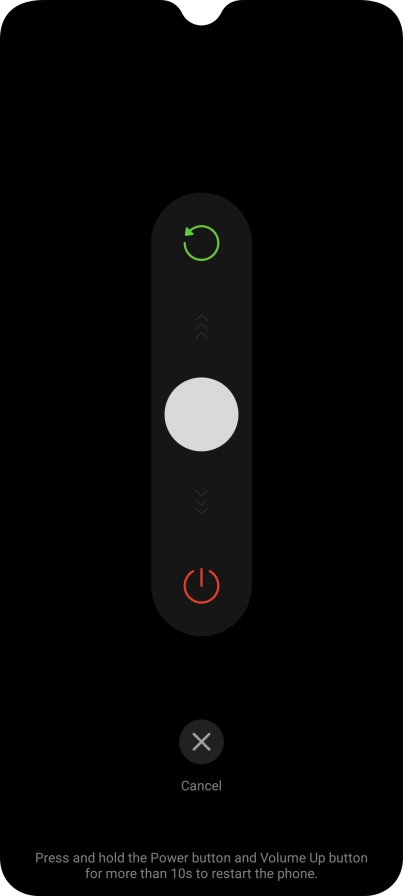 Press and drag the circle downwards.