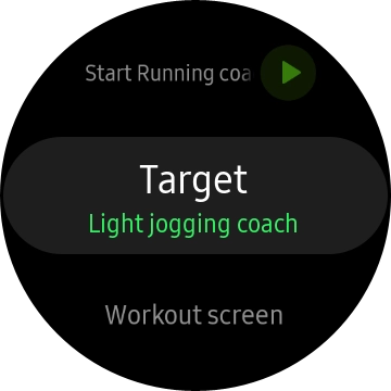 Press Target and follow the instructions on the screen to set the required goal.