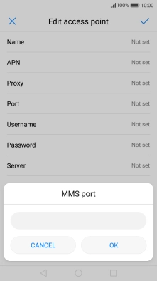 Key in 8080 and press OK.