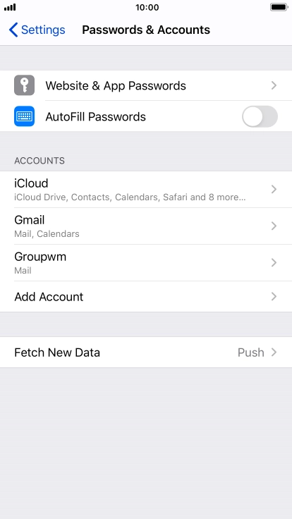 Press the required account.