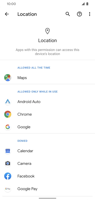 Press the required app.