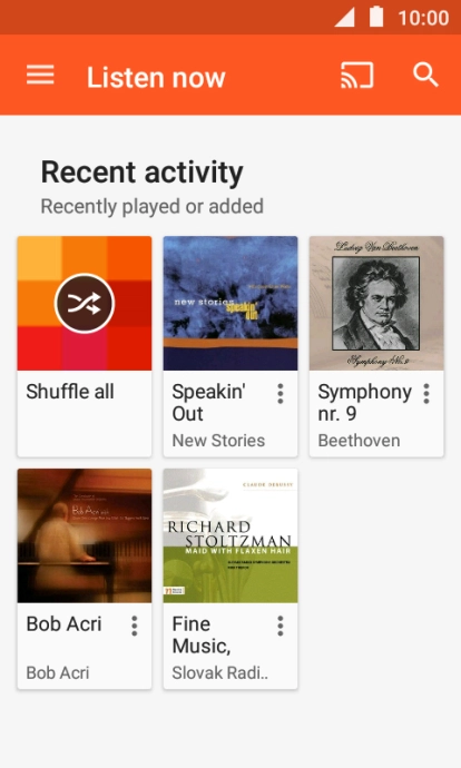 Slide your finger right starting from the left side of the screen.
