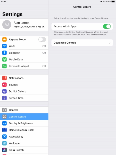 Press the indicator next to 