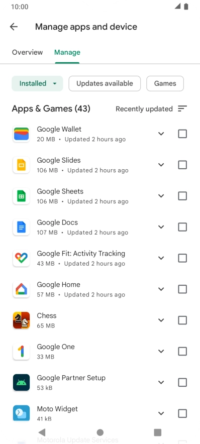 Press the required app.