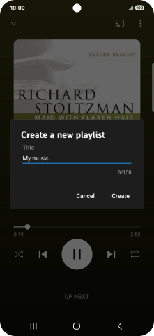 Key in a name for the playlist and press Create.