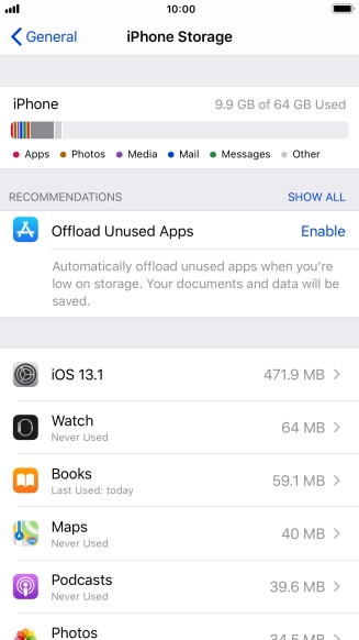 Press the required app.
