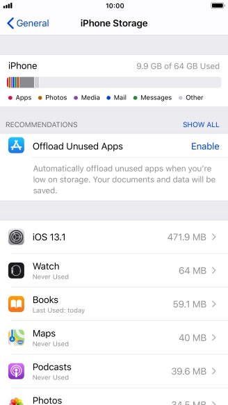Press the required app.