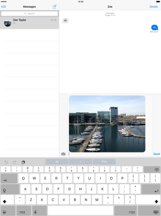 Press Send when you've finished your iMessage.