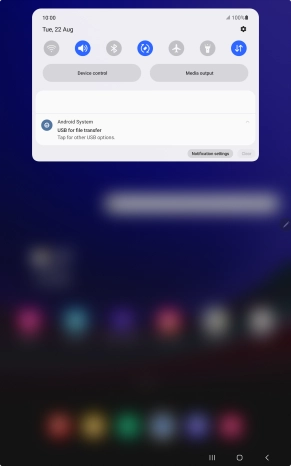 Press Tap for other USB options..