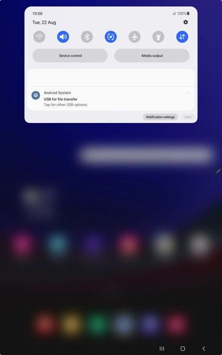 Press Tap for other USB options..