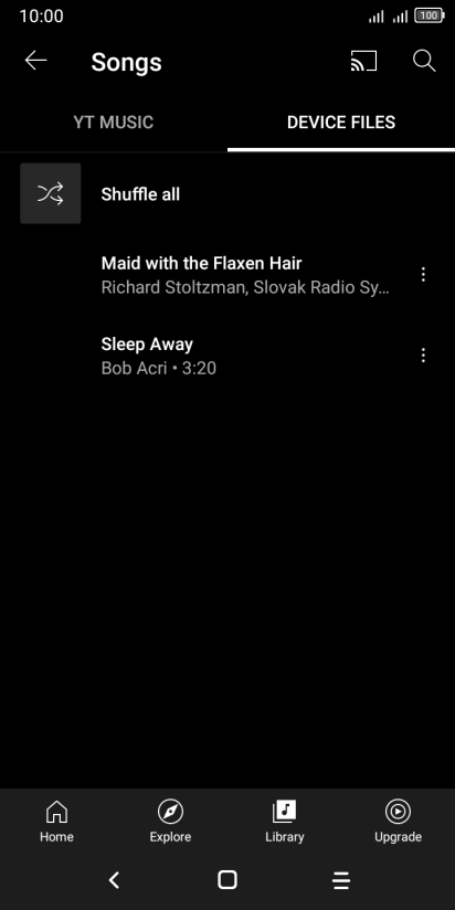 Press the required audio file.