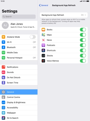 Press Background App Refresh.