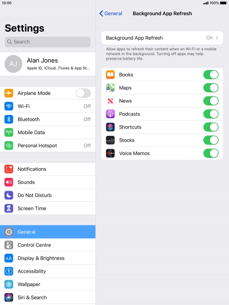 Press Background App Refresh.