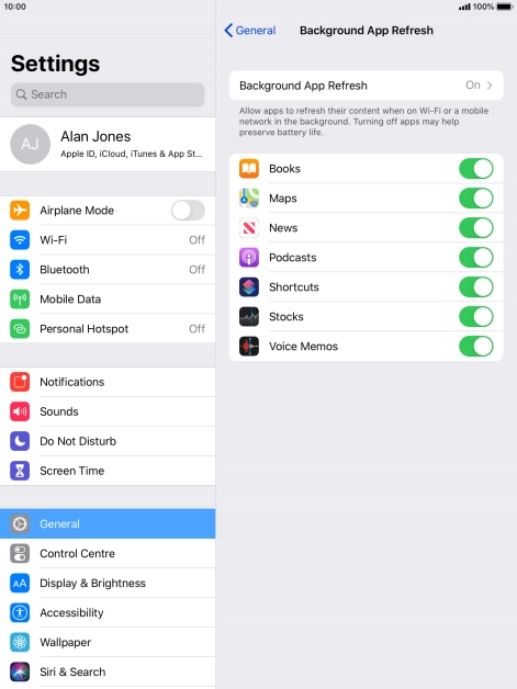 Press Background App Refresh.
