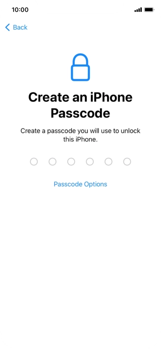 Press Passcode Options.