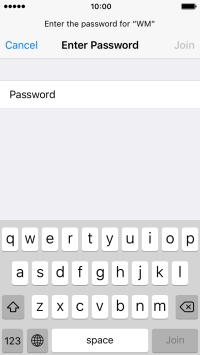 Press Password and key in the password for the Wi-Fi network.