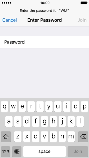 Press Password and key in the password for the Wi-Fi network.