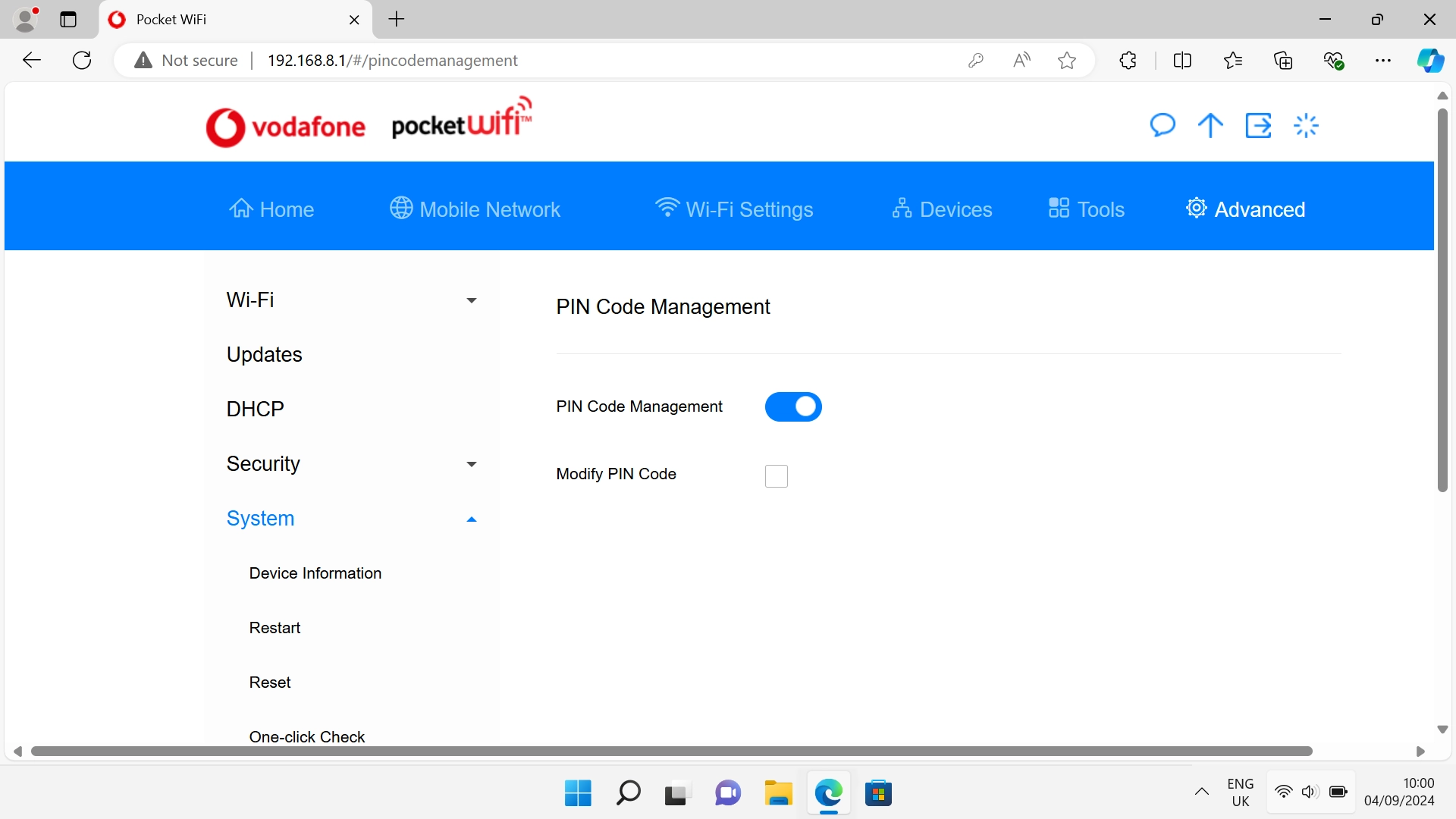 Click the indicator next to 