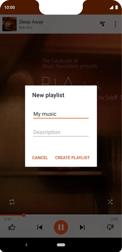 Key in a name for the playlist and press CREATE PLAYLIST.