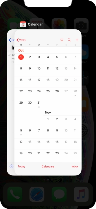 Slide upwards on the required application to end it.