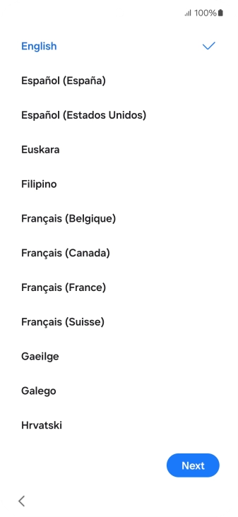 Press the required language.