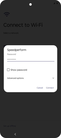 Key in the password for the Wi-Fi network and press Connect.