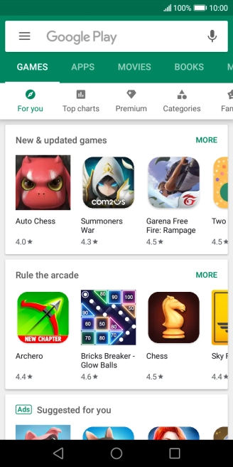 Press the search field.