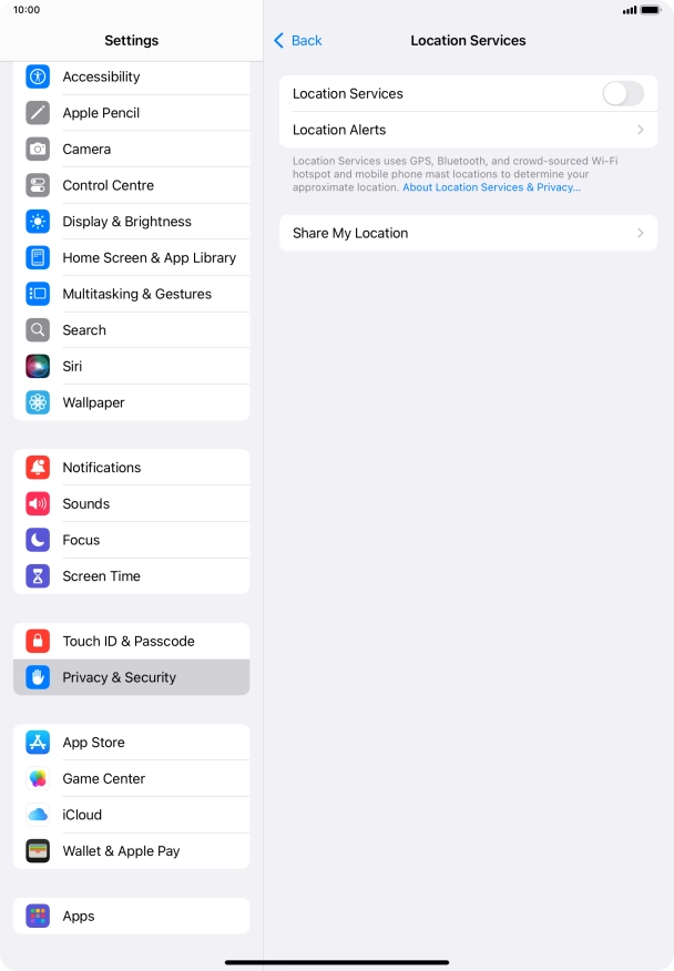 Press the indicator next to 