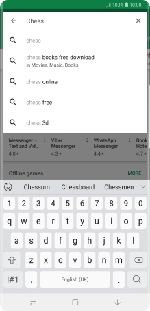 Key in the name or subject of the required app and press the search icon.