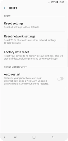 Press Factory data reset.