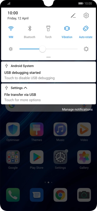 Press Touch for more options.