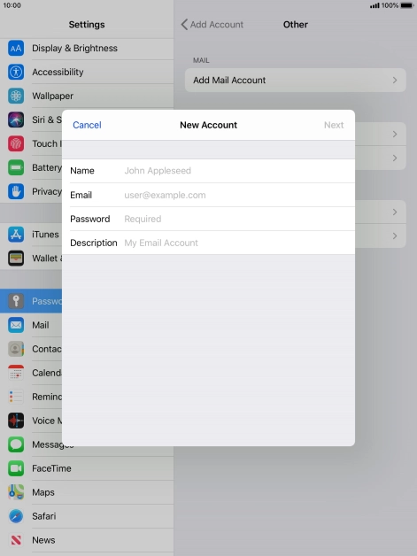 Press Name and key in the required sender name.