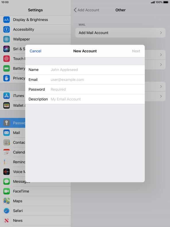 Press Name and key in the required sender name.