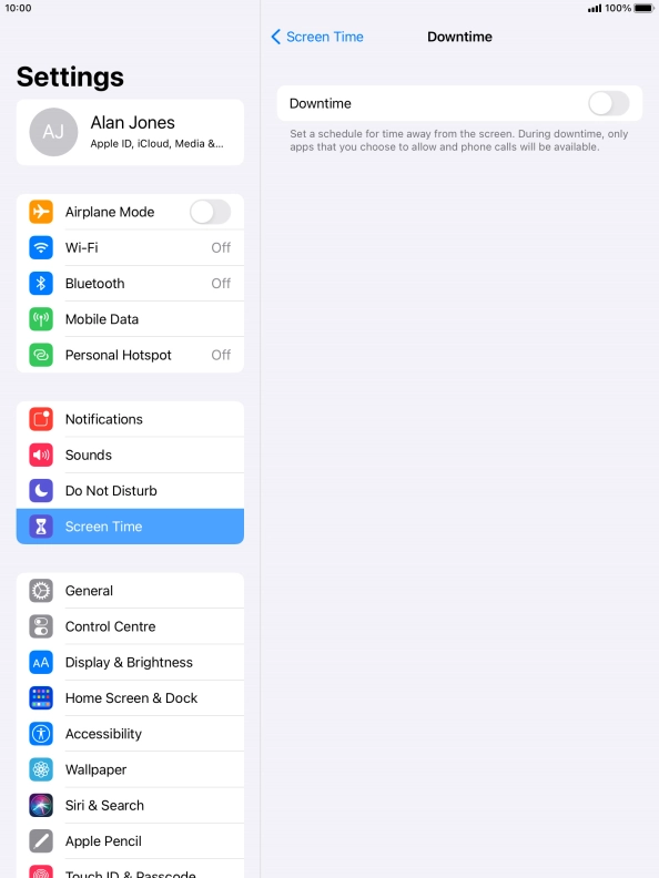 Press the indicator next to 