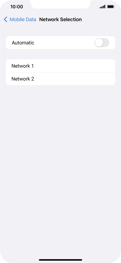 If you turn off the function, press the required network.
