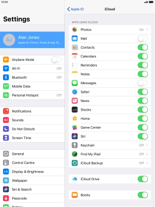 Press the indicator next to 